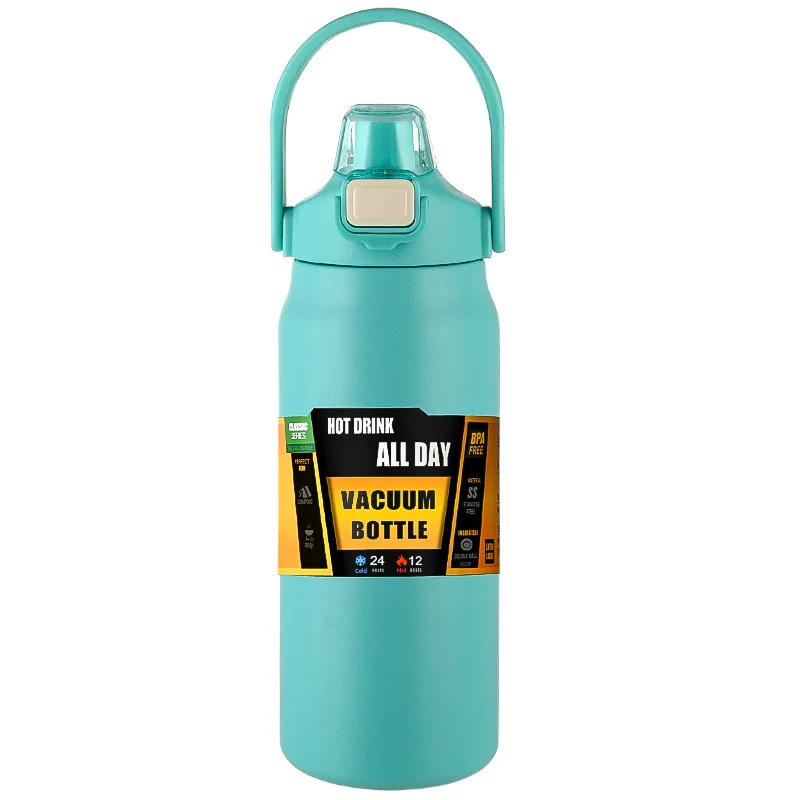 Draagbare thermoskan met rietje 304 roestvrij staal thermische mok Tumbler koffiekopje sport thermosflessen koud- en warmwaterkruik
