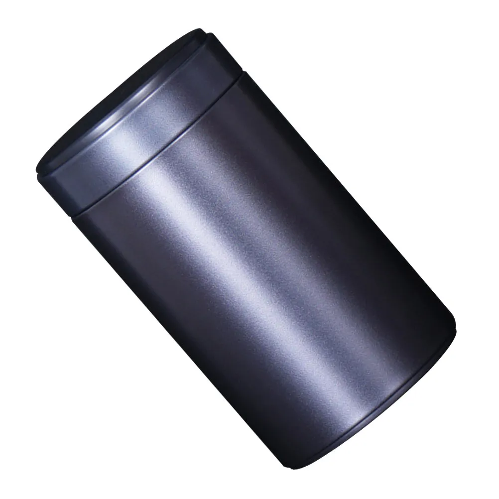 3Pcs Tinplate Can Metal Sealed Storage Container Portable Compact Tea Sugar Coffee Nuts Storage Jar Black Size 160