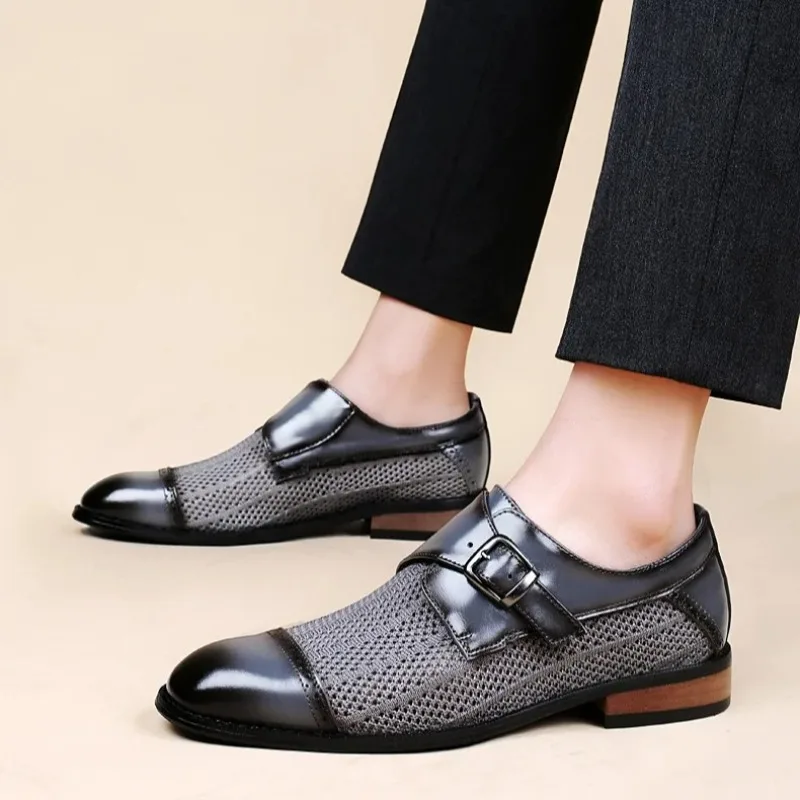 Sepatu Pria Berkualitas Tinggi Sepatu Kulit Berlubang Bernapas Sepatu Kasual Nyaman Sepatu Mengemudi Sepatu Bisnis Berlubang