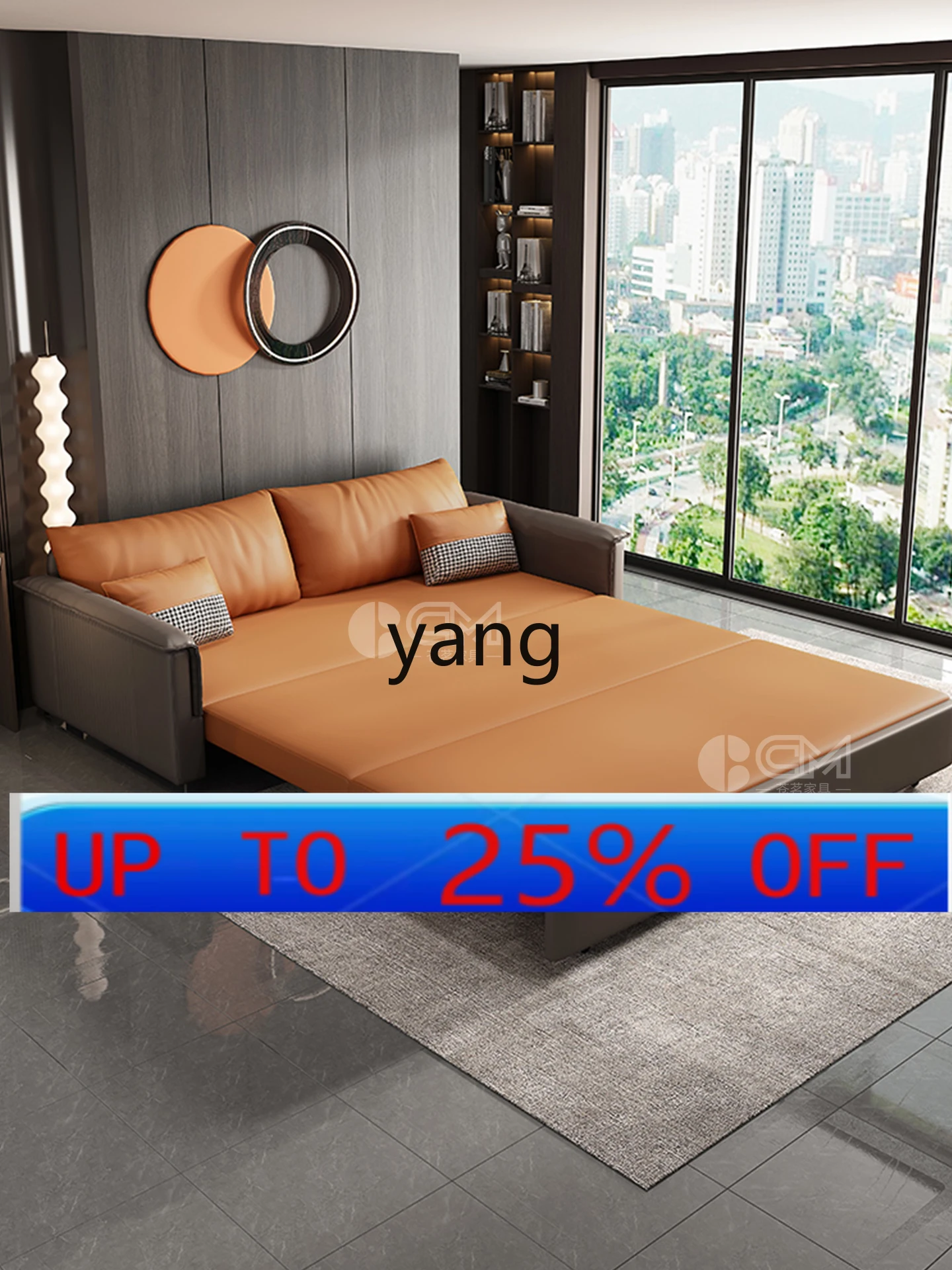 LMM Italian minimalist sofa bed small apartment living room folding storage pull-out bed