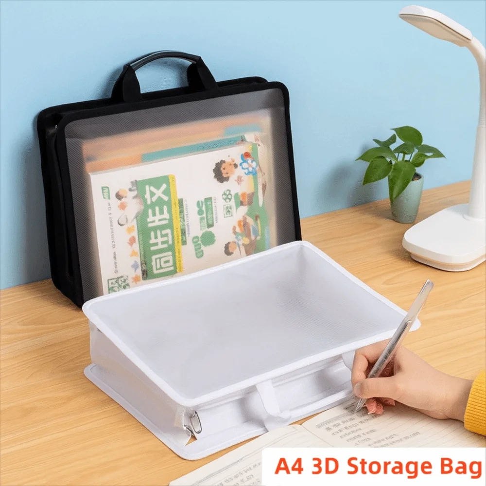 

Large Capacity Transparent A4 Handbag Waterproof Documents Students Portable Bag Thickened Zipper Bags File Storage Bag Homework
