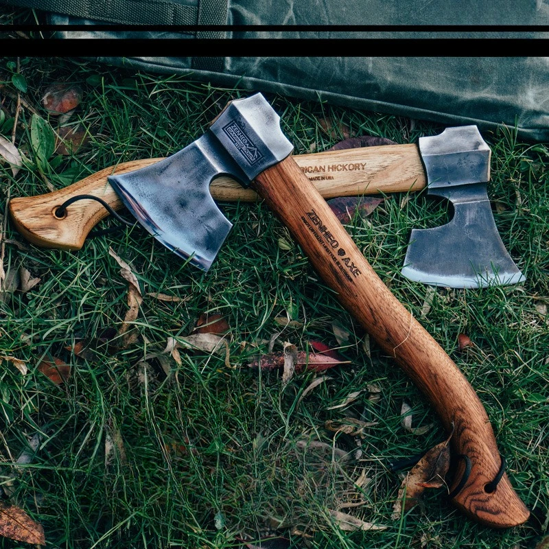 Outdoor Camping Multipurpose Camp Axe Elegant Hacking Tactical Camping Walnut Long Handle Axe