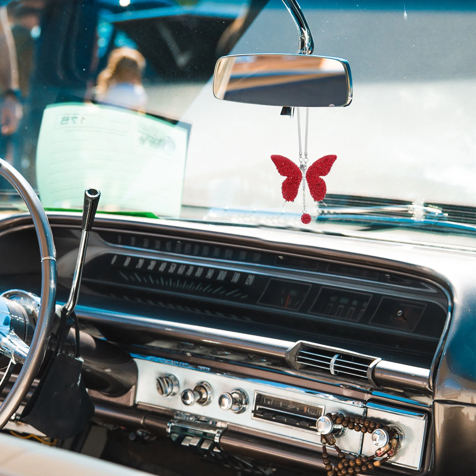 

Butterfly Pendant Hanging Ornament Car Mirror Accessory Aesthetic Accessories Polymer Clay Decorations Automotive
