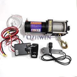 12V 24V 3000LBS Electric Winch Car-mounted Small Crane Self-rescue Lifting Car-specific Electric Hoist Wireless Dual-use