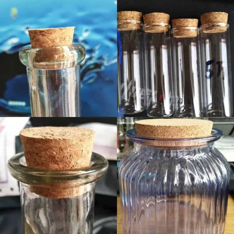 

Conical Glass Bottle Stopper Home Brew Wine Jar Plug Beer Bottle Oak Cork Pudding Container Wood Lid Cap 8-50mm Bottl Cap Keeper