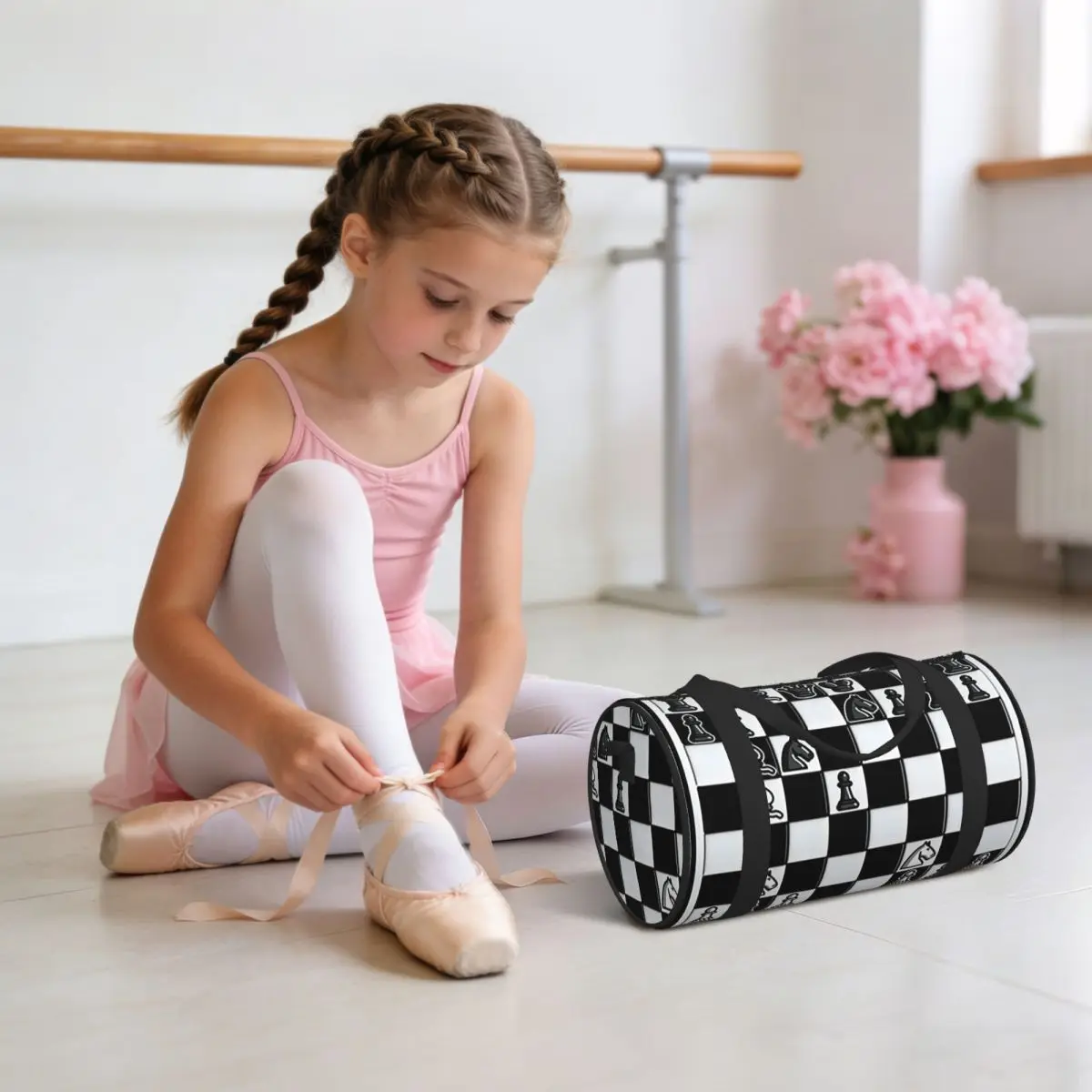 Chess Pieces On Board 5 Luggage Bag Large Capacity Duffle Tote Bag Handbags Gym Bags Fitness Bag for Boys Girls