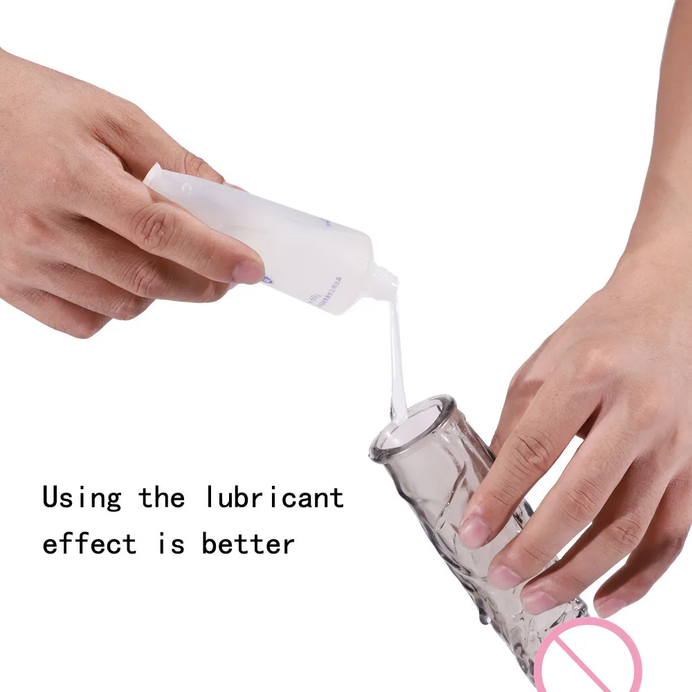 Extension Reusable Condom Penis Sleeve Male Enlargement Time Delay Spike Clit Massager Cover Crystal Clear Condoms Adult 2