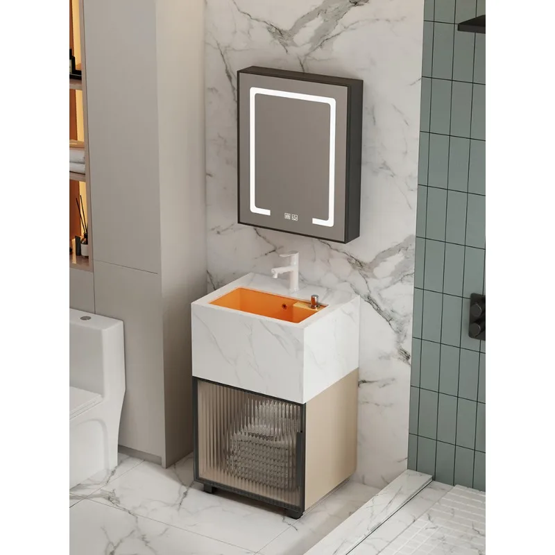 Small apartment balcony wash basin laundry sink sink bathroom washbasin super deep floor cabinet washstand