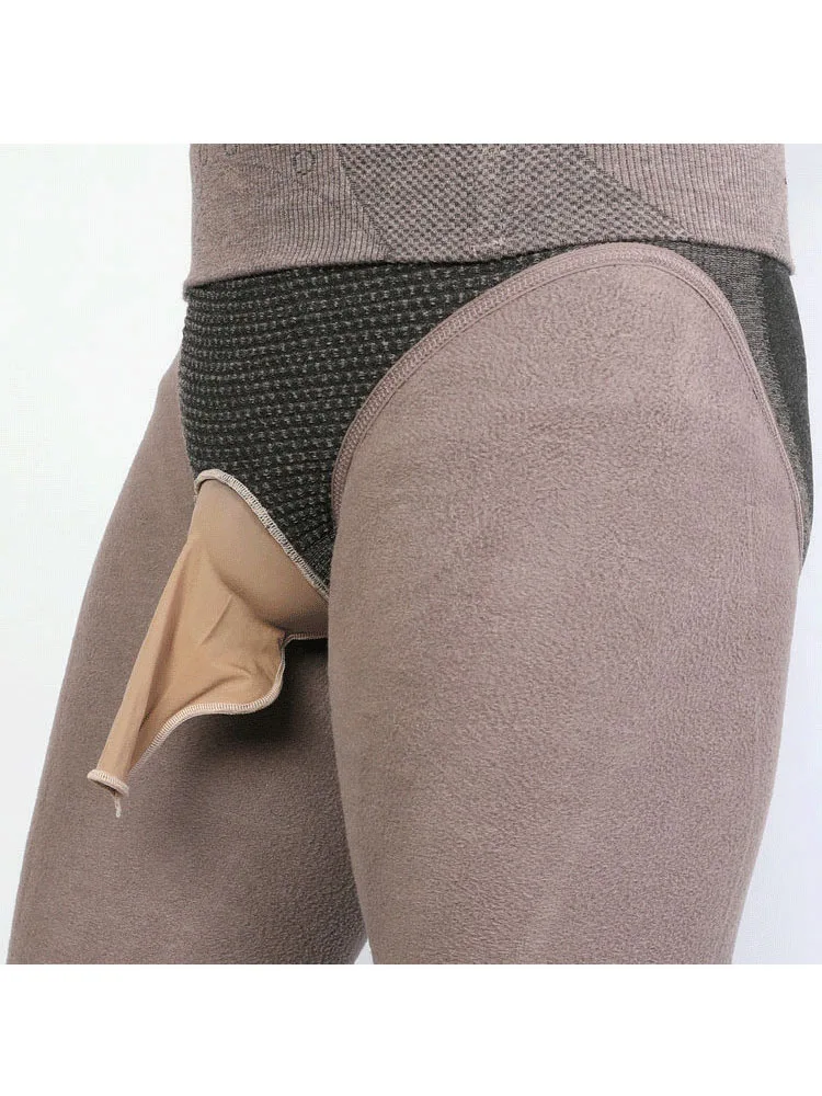 

360G High Waist Fleece Warm Pantyhose Winter Mens Leggings Penis Sheath Convex Pouch Collant Pencil Pants Trousers Sexy Pantalon