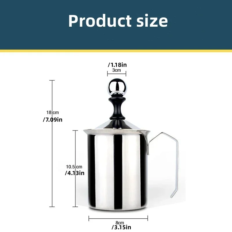 Espumador de leche de acero inoxidable, herramienta de cocina, Manual, máquina de café