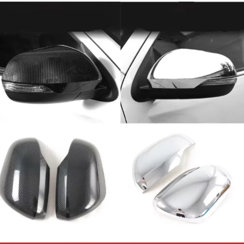 

For Mitsubishi Pajero Sport For Montero Sport 2020-2024 carbon Fiber ABS Chrome Car Side Door Rearview Mirror Cover Trim Molding