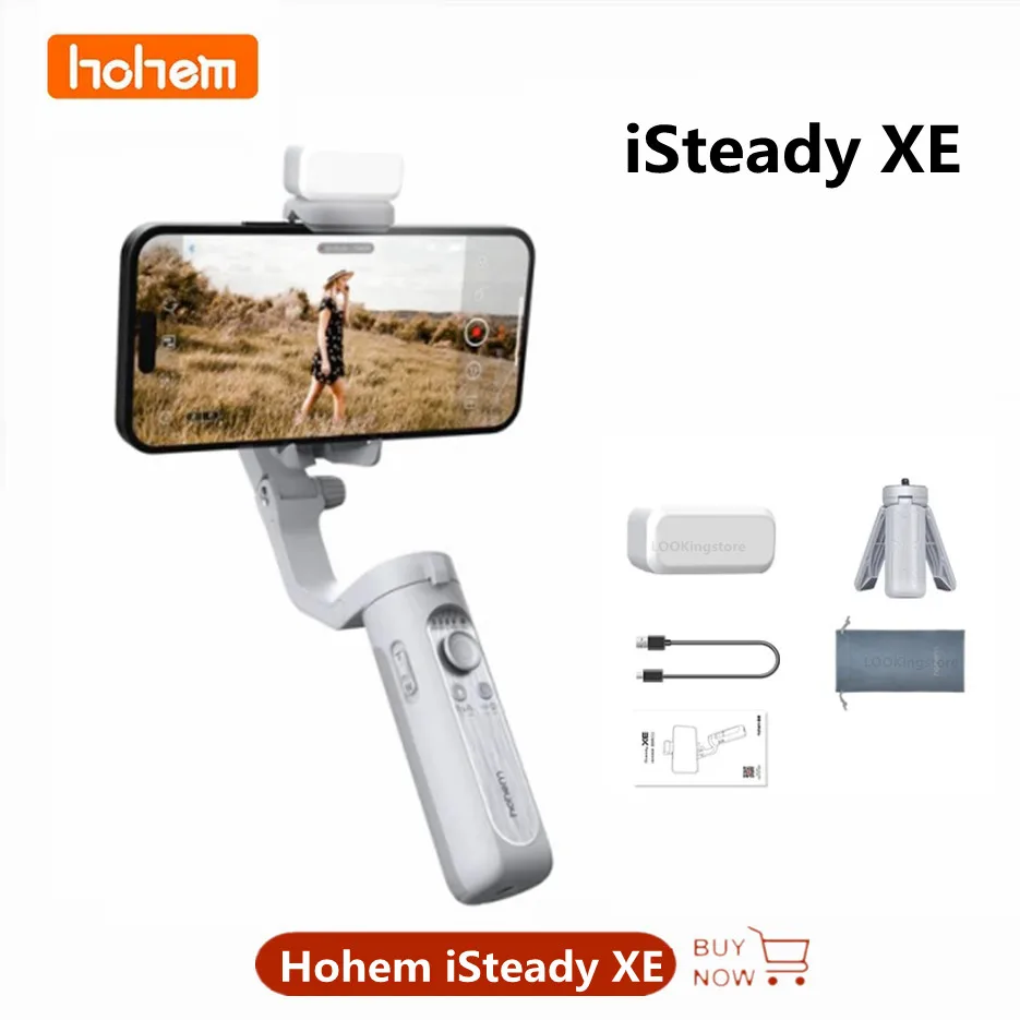 Hohem iSteady XE Smartphone Handheld Gimbal Stabilizer with Magnetic Fill light Tripod Selfie Stick for Xiaomi iPhone Samsung