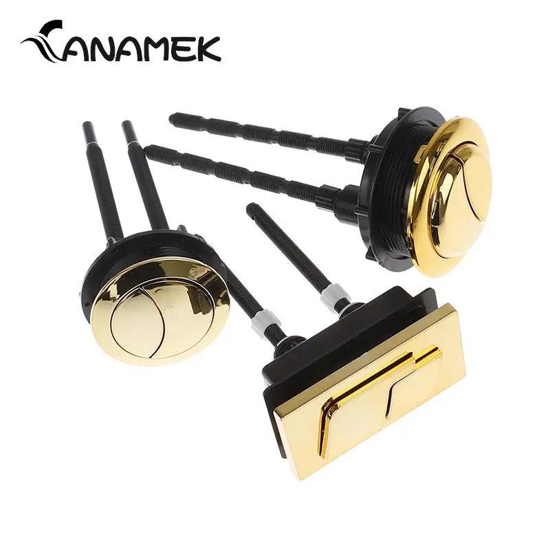 48mm/58mm Button Dual Flush Toilet Tank Gold Colour Round Shape Toilet Push Buttons Bathroom Accessories