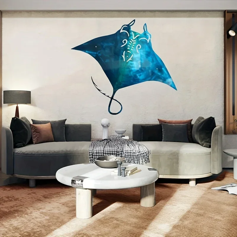 HELLOYOUNG-Metal Manta Ray Wall Hanging Decor, Sinal de praia, Ocean Art, Beach Art, Baby Shower, Holiday, Home Decoration, Birthday