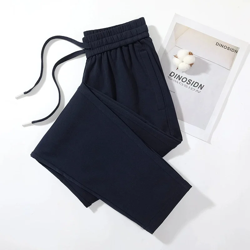 2025 printemps été coton pantalons de survêtement femmes mince pantalon de Sport décontracté taille élastique cordon pantalon droit dame pantalon confortable