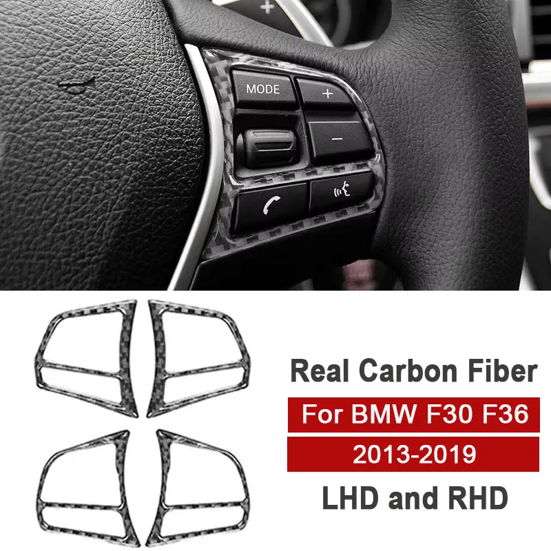

Carbon Fiber Car Steering Wheel Button Decals Cover Trim Sticker For BMW F30 3 Series F36 4 Series 2013-2019 Interior Accessorie