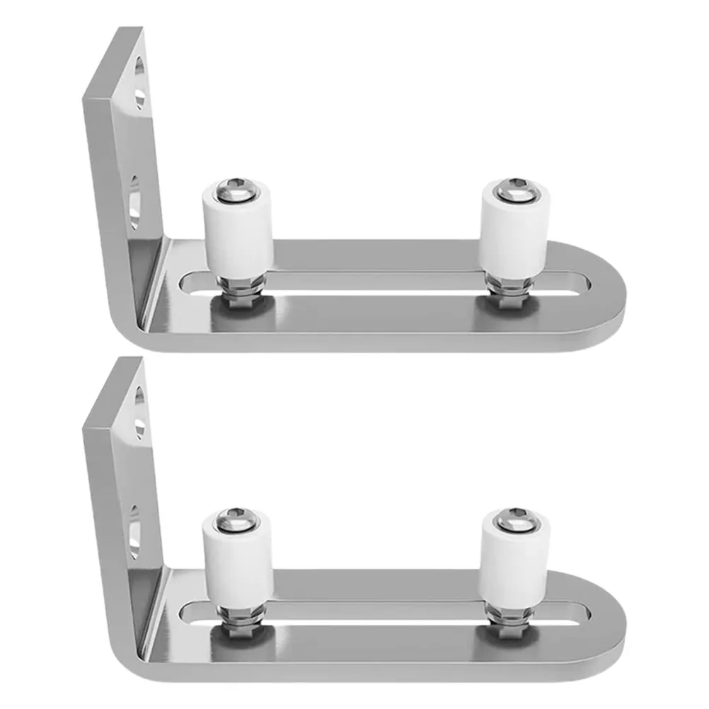 2Pcs Robust Sliding Barn Door Floor Guide Stainless Steel Bottom Door Stopper Prevents Swinging Ensures Rail Alignment