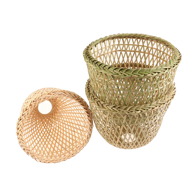 1PCS Lamp Shade Rattan Light Cover Ceiling Pendant Wicker Bamboo Woven Chandelier Shades Bulb Floor Table Cage Lampshades