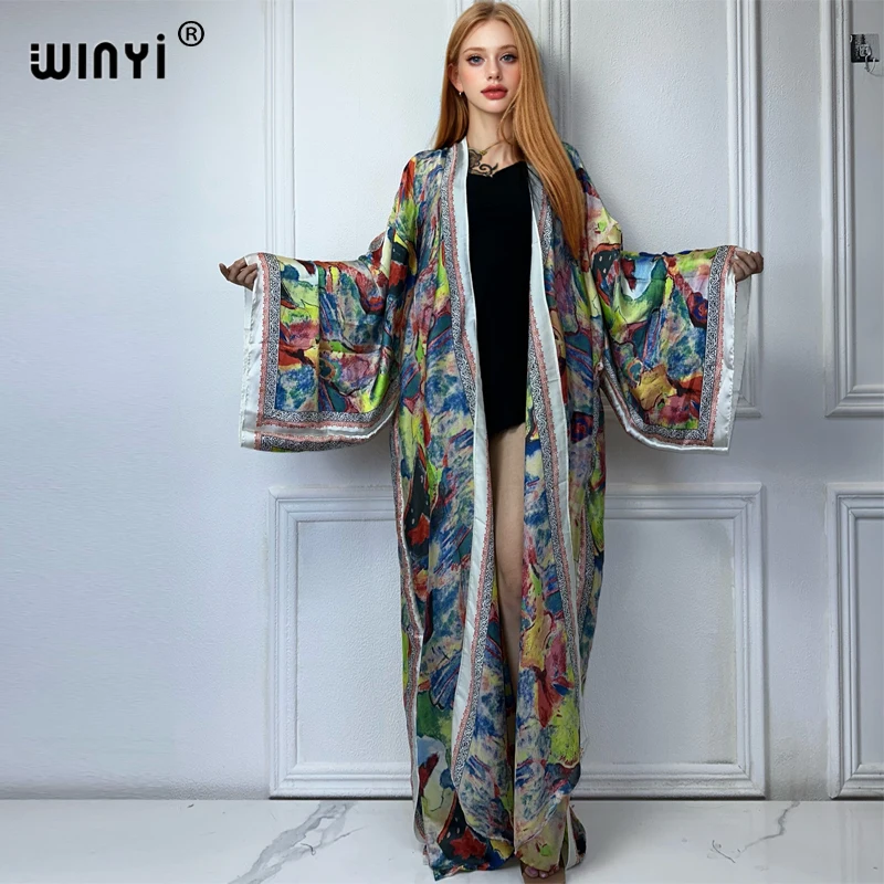 WINYI kimono afryka nowa sukienka z nadrukiem kostiumy kąpielowe elegancki kardigan seksowne wakacyjne stroje plażowe dla kobiet stroje kąpielowe