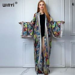 WINYI kimono afryka nowa sukienka z nadrukiem kostiumy kąpielowe elegancki kardigan seksowne wakacyjne stroje plażowe dla kobiet stroje kąpielowe westidos