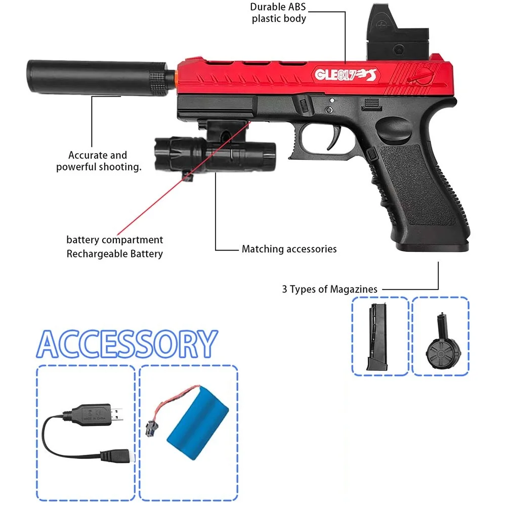 Garçons jouets pistolets électrique balle d'eau tirer éclaboussures balle pistolet jouet pistolet Sports de plein air CS jeu de tir pour enfants cadeau d'anniversaire
