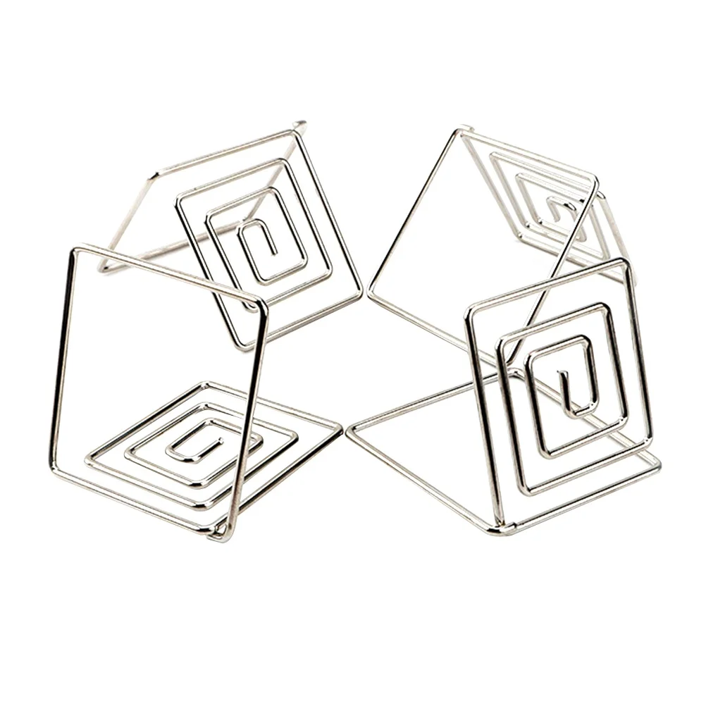 

20pcs Metal Memo Holder Sturdy Square Base Table Number Paper Clips Wedding Supplies Note Card Name Clip Accessories