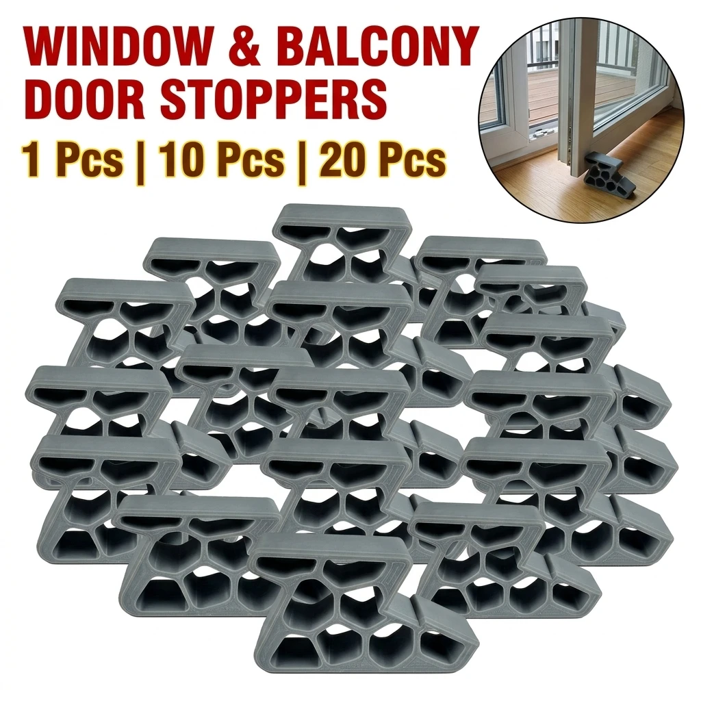 Image of 1/10/20 Stück Robuster Türstopper Rutschfester Balkon-Fenster-Türkeil Einfache Installation für Zuhause, Büro, Badezimmer, Küche