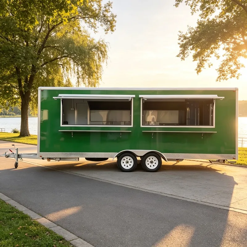 Customizable Aluminum Fiberglass Stainless Steel Food Service Trailer for Bakery Coffee Ice Cream Snack Candy Beverage Bar