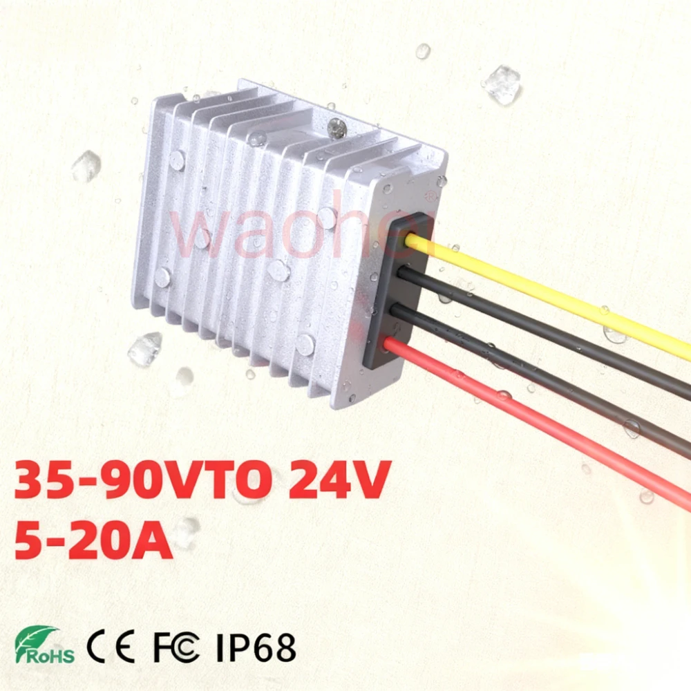 

36V 48V 54V 60V 72V to 24V DC DC Converter Step Down 5A 10A 15A 20A 36 48 60 72 Volt to 24 Volt Voltage Regulator Buck for Car