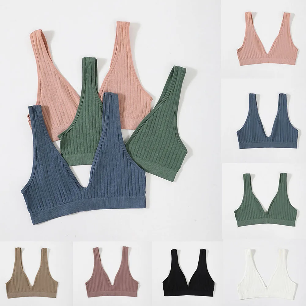 

Plus Size Sports Bra Deep V Women Yoga Bralette Breathable Seamless Underwear High Impact Workout Bra Full Bust Workout Support