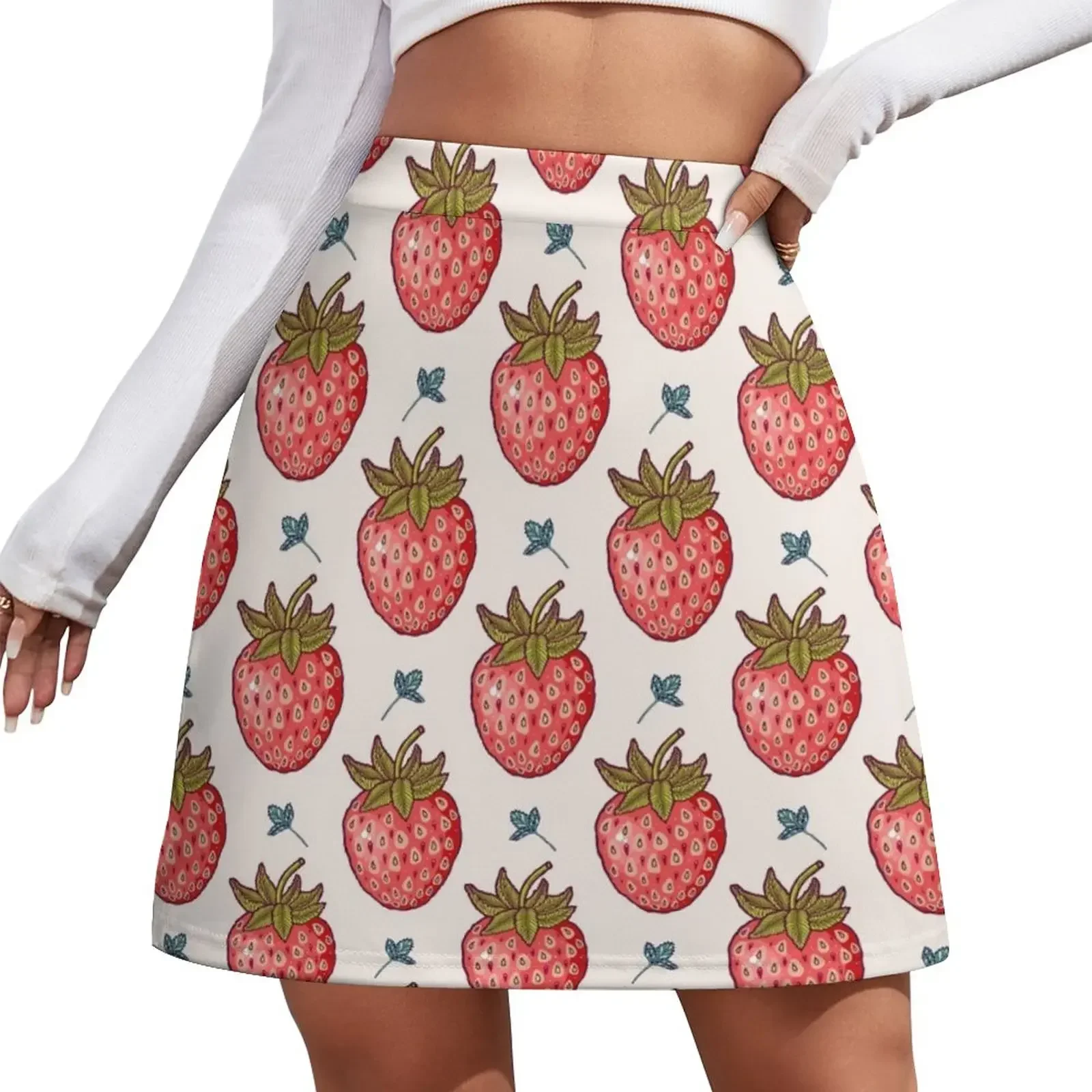 

strawberry fields Mini Skirt korean style clothes women 2024 girls skirt dresses for prom Female dress