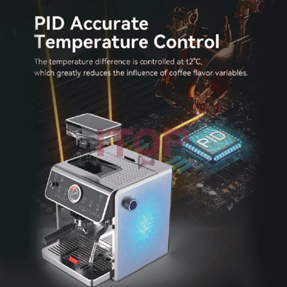 ITOP ATC-11 półautomatyczna ekspres do kawy 3 w1 z młynkiem do mleka piana podwójna pompa PID + NTC do Espresso Cappuccino
