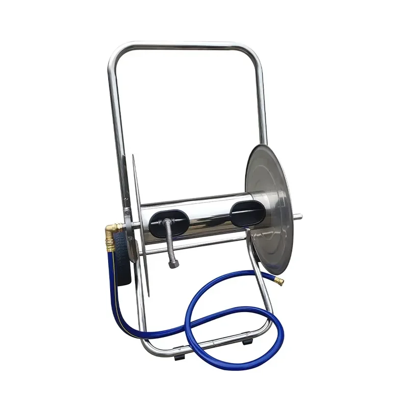 Heavy Duty Steel Garden Hose Reel Cart 2 Wheel Portable Yard Water Hose Storage Stand Anti Wear Outdoor Gardening Tool