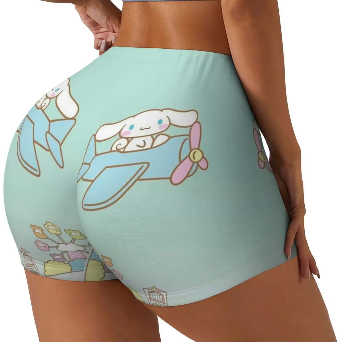 Custom Cinnamoroll New Anime Cartoons Workout Shorts for Women Gym Running Biker Yoga Shorts