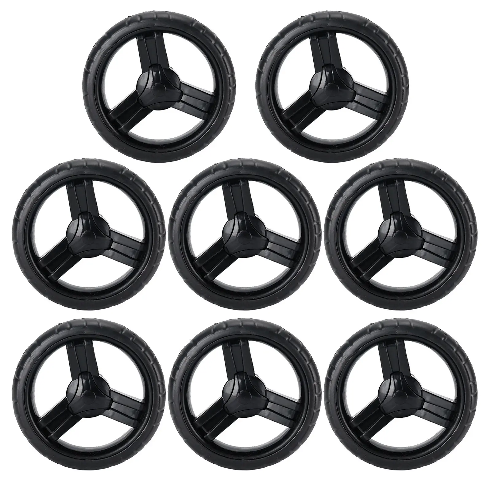 8Pcs Baby Stroller Wheel Replacement Eva Stem Caster Set Fixed Casters Quiet Wear-Resistant Stroller Wheels Smooth