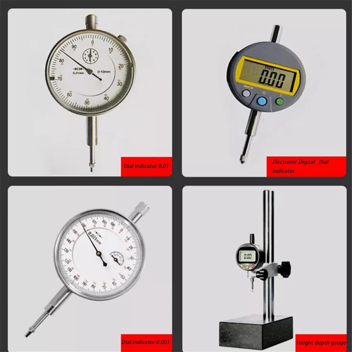 6pcs Dial Indicator Extension Stem Rod Set M2.5 Thread,10-100mm Extend Rod,Measurement for Dial & Digital Indicators