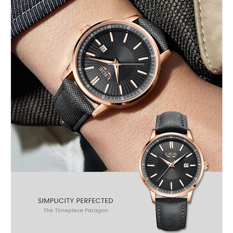 

Мужские часы LIGE: элитные, водонепроницаемые, с календарем, деловые, роскошные, элегантные, спортивные (модель 2026) + коробка