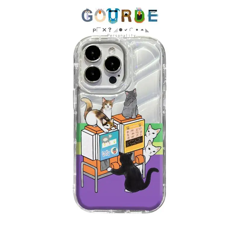 

Gourde Cute Cat Cartoon patterns Phone Case for Iphone 16 15 14 12 13 11 Pro Max IP 7 8 Plus Iphon X XS XR Xs Max