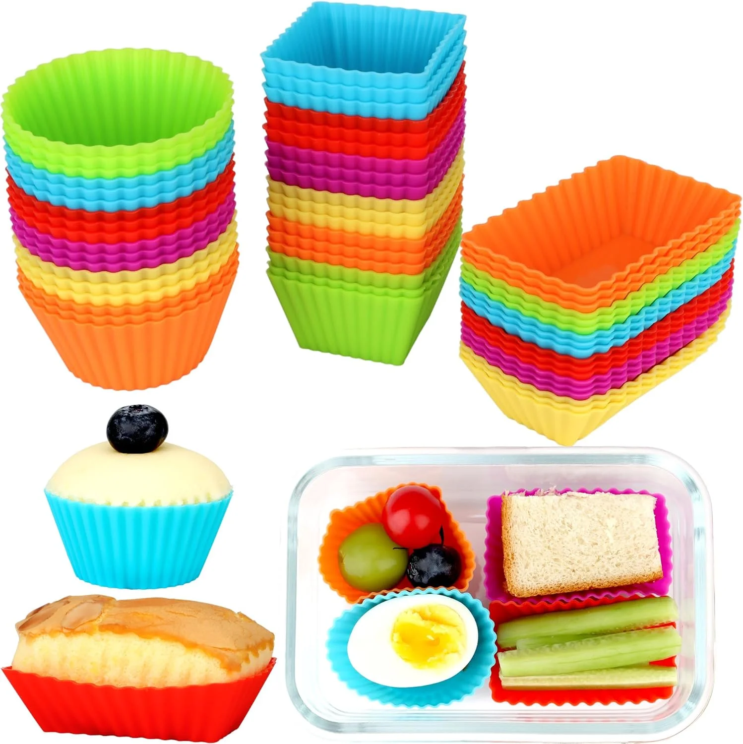 

Thin silicone cake mold colorful puffs Muffin cup jelly mold small cake mold cake cup Jelly Pudding Mold Muffin baking Cake Cup
