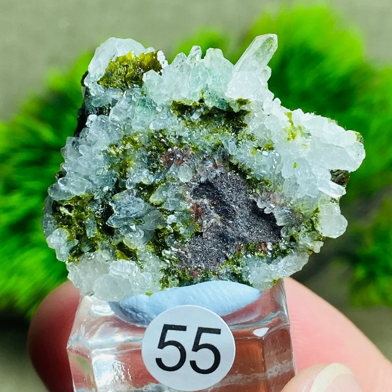 Rare Natural Raw Garden Crystal Epidote Symbiotic Mineral Specimens Healing Quartz Stones Rock