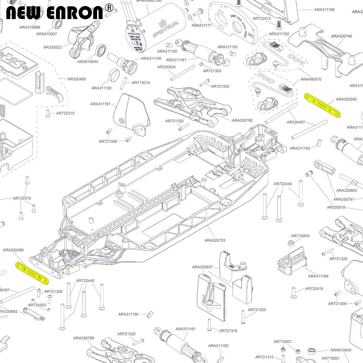 NEW ENRON Aluminium FRONT REAR Suspension mount ARA320589 ARA320590 For RC 1/10 1/8 ARRMA 3S 4S MOJAVE BIG ROCK SENTON KRATON