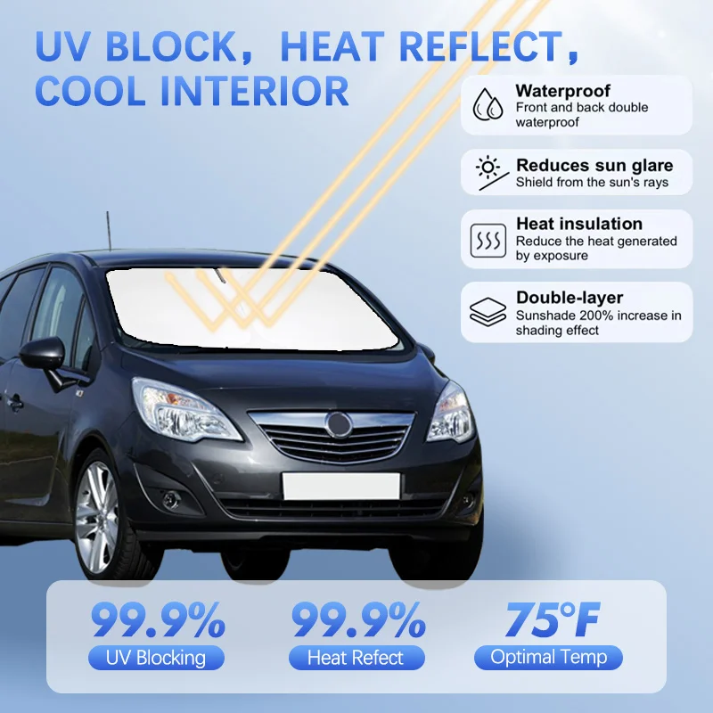 Parasol para parabrisas de coche para Opel Meriva A B MPV Astra Corsa, parasol, Protector de visera, bloques de rayos UV, accesorios de verano para coche