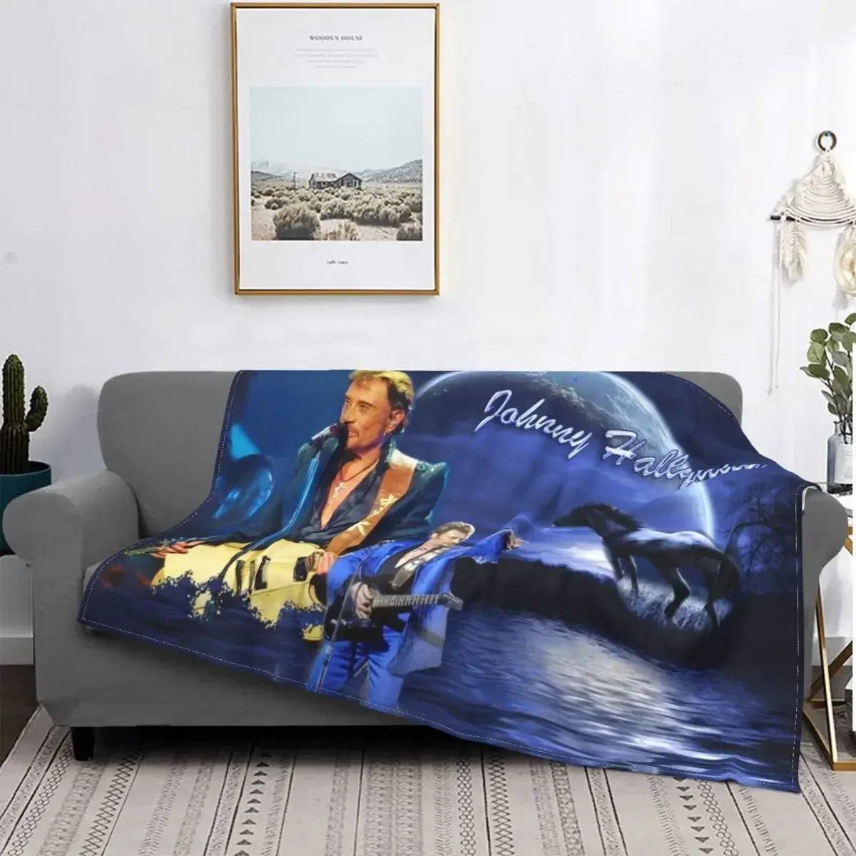 

Johnny Hallyday Tribute UltraSoft Throw Blanket Velvet Winter Music Legend for Home Sofa Outdoor Use