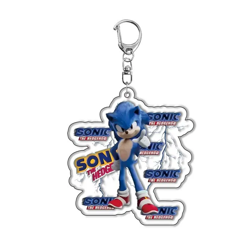 New Sonics Cartoon Keychain Anime Characters Acrylic Keychains Car Keyring Pendant Backpack Accessories Children Gifts Toys