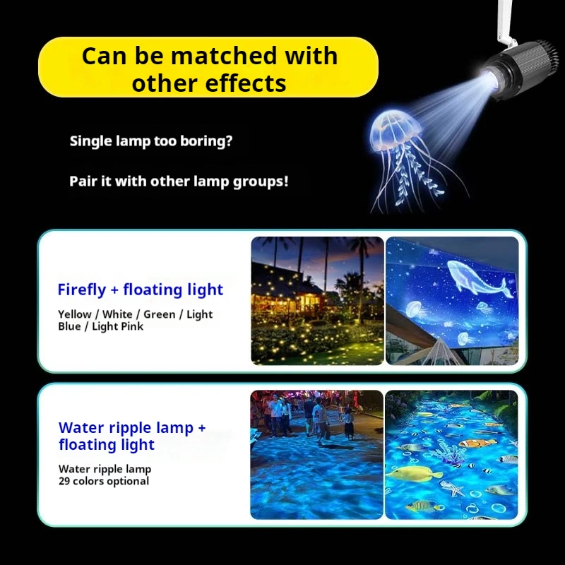 แบบไดนามิกลอยธงโปรเจคเตอร์แสงปรับแต่ง LED ตกแต่งสําหรับร้านค้าสวนสาธารณะกิจกรรมลอยเงาแสงโปรเจคเตอร์