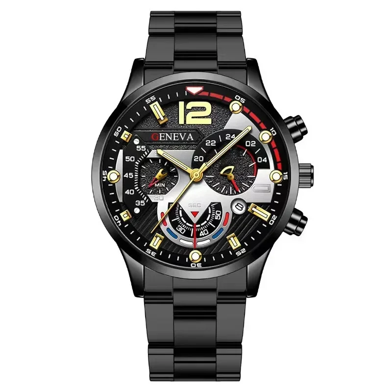 Montre Homme 패션 남성용 스포츠 시계, 럭셔리 스틸 쿼츠 시계, 비즈니스 시계, 캐주얼 달력 시계