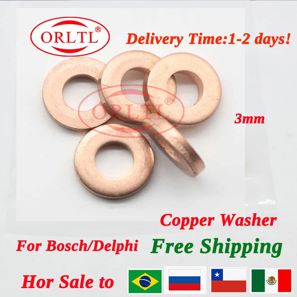 ORLTL 5 PCS/LOT F00VC17502 F00VC17503 F00VC17504 F00VC17505 F00VC17506 Copper Washers Shims 9001-850C for BOSCH Delphi Injector