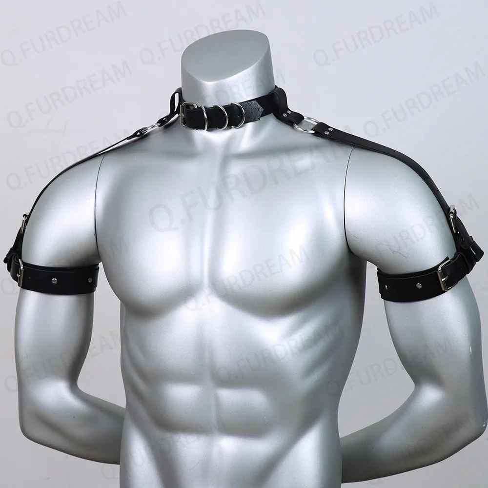 Sexy Men\'s Harness Pu Leather Gay Chest Harness Bdsm Bondage Black Leather Cage Lingerie Punk Rave Erotic Costume Clubwear