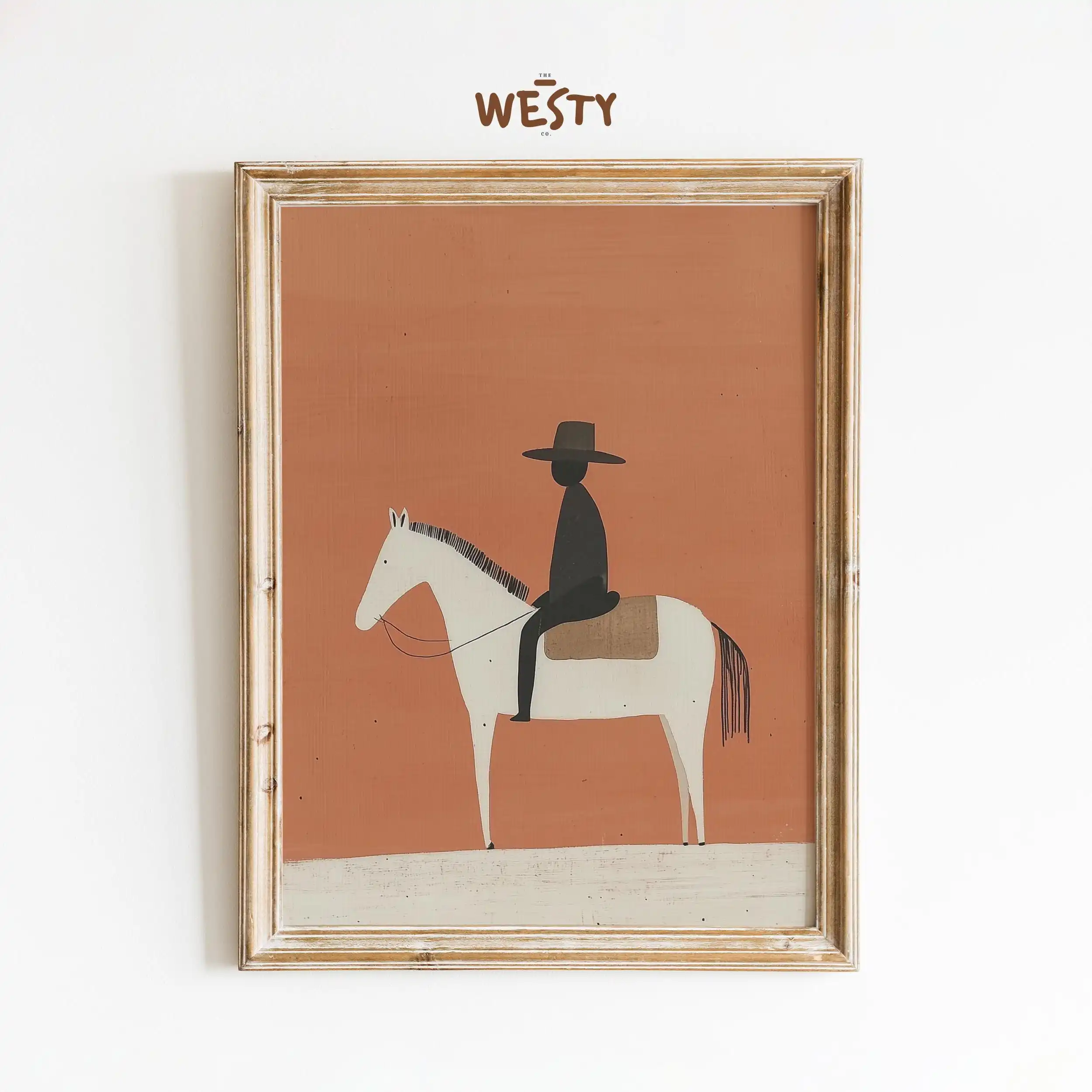 Minimalist Cactus Desert Cowboy Western Horse Wild Tender Poster Print Wall Art Pictures Canvas Painting Room Home Decor Gift