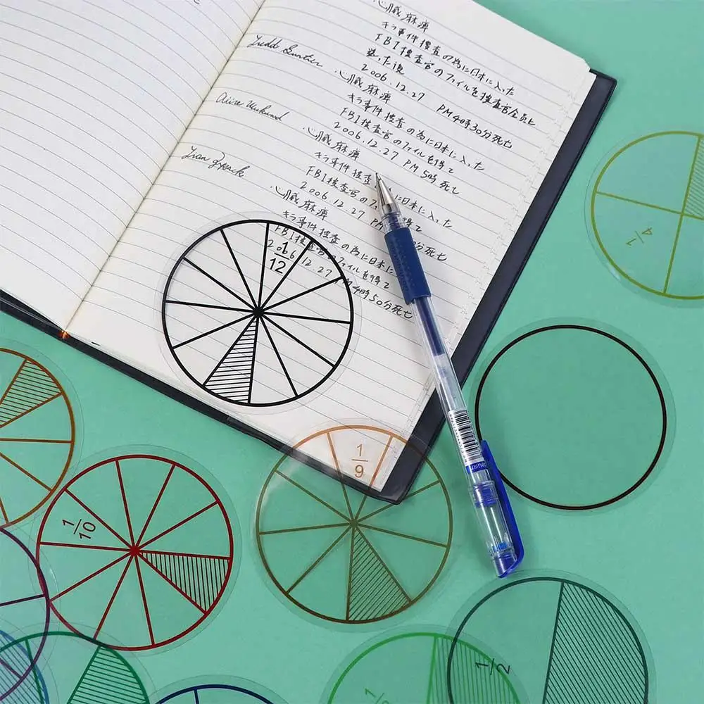 12pcs Fractions Mathematics Teaching Resources EVA Round Shape Fractions Instrument Montessori Educational Math Toy Learn Tool